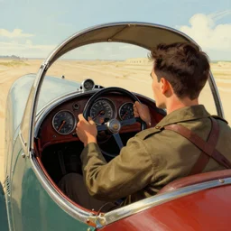 inside a 1920's cockpit, artwork by Mike Azevedo, arstation