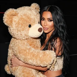 teddy bear hugging kim kardashian