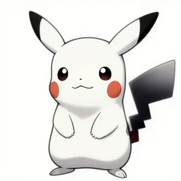 a photo of a Black and white pikachu