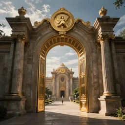 The gate to the eternal kingdom of Apollo, fantasy, digital art, HD, detailed.