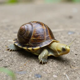 A snail in the form of a turtle