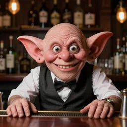 troll face working in a bar