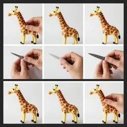 making of an edible giraffe in 4 steps, from the beautiful'how to make food art step by step collection ', dslr