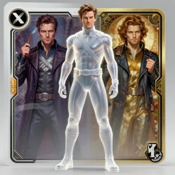 hyper realistic elegant full body character concept art illustration of translucent james franco as gambit from uncanny xmen 1 9 9 1 by artgerm, greg rutkowski and alphonse mucha, specular highlights, unreal engine 5, trading card game art, ray tracing