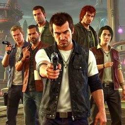 highly detailed portrait of markiplier holding a gun in gta v, stephen bliss, unreal engine, fantasy art by greg rutkowski, loish, rhads, ferdinand knab, makoto shinkai and lois van baarle, ilya kuvshinov, rossdraws, tom bagshaw, global illumination, radiant light, detailed and intricate environment