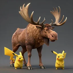 giant moose, ubisoft, capcom octane render blender cgsociety, detective pikachu style, paleoartist, concept art by rj palmer