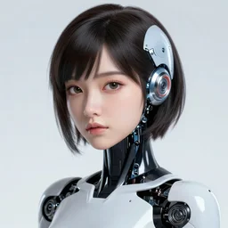 beautiful image of a android robot girl with glossy skin created by kuroyu, artstation, high quality, highly detailed