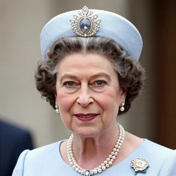 the queen wearing a bakini, 4k, photorealistic, hyper detailed