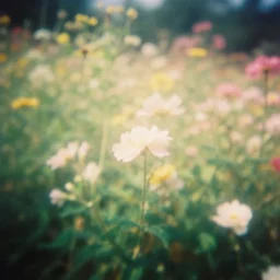 nostalgic warm dreamy hazy summer floral holiday memories, lomo, lomography, taken with a holga camera, light leaks, analogue film distortion, taken with expired film