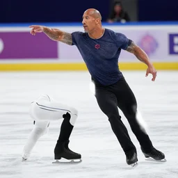 Dwayne Johnson Ice Skating