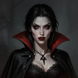 illustration of a lady vampire, digital painting, ominous, sharp, detailed, 4k, artstation, donato giancola, Greg Rutkowski, character design