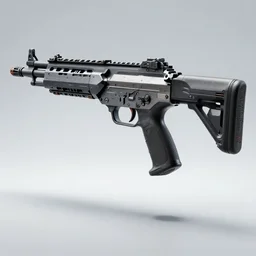 futuristic submachine gun, studio lighting, octane render, photorealistic, highly detailed, trending on artstation, weapon concept art, weaponry concept designs