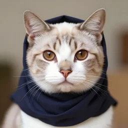 !!! brown eyed!!! cute cat!! wearing hijab!!, beautiful, portrait