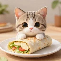kitten burrito very cute