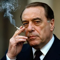 silvio berlusconi smoking a cigarette through his left eye