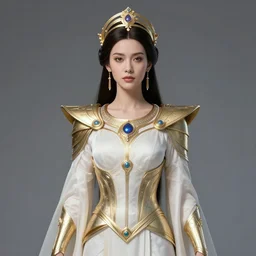 portrait of the powerful empress of the solar system in the style of charlie bowater and in the style of james jean. glowing, ornate and intricate linework, sharp focus, depth of field, stunning, dynamic lighting, ultrafine and hyperdetailed.