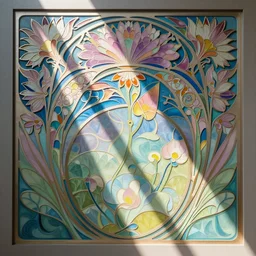 beautiful intricate floral abstract art, art nouveau, macintosh, charles rennie mackintosh, colourful, vibrant, pastel colours