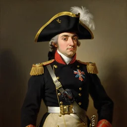 a portrait of an amazon milk frog wearing a military uniform and a tricorn hat with a feather, a painting by john trumbull, american romanticism
