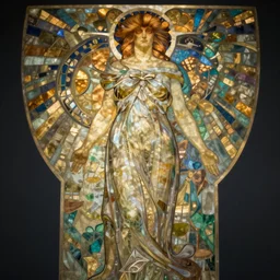 wisdom in the style of alphonse mucha