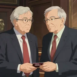 bernie sanders meets eugene debs, anime, cinematic, semi - realistic anime, award winning, masterpiece, style of studio ghibli, makoto shinkai, trending on artstation, 8 k