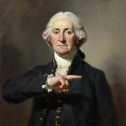 portrait of george washington doing a dab, painting by gilbert sturart