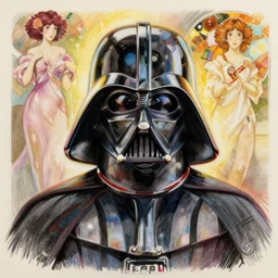 darth vader, colored pencil, portrait painting by richard schmid, thomas moran, studio ghibli, loish, alphonse mucha, fashion photography