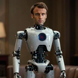 Emmanuel Macron robot in American Psycho (1999)