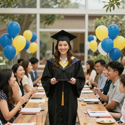 stock image of a graduation party