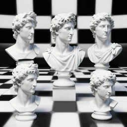 a 9 0 s vapor wave digital art piece with roman busts atop checkered floors contained in windows 9 5 themed borders, 9 0 s vapor wave, glitch art