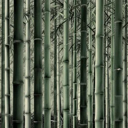 bamboo forest, sharp focus, intricate details, fractal minimalist art by moebius, victo ngai, jean giraud