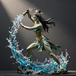 Sculpture of Katara from Avatar bending water, by michelangelo, photography, Sony A7III, 85mm f4