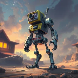 cyborg spongebob squarepants robot, artstation global illumination rtx hdr fanart arstation 3 d alejandro alvarez by jesper ejsing alena aenami artworks in 4 k beeple, by thomas kinkade