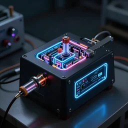 a ultra realistic hyper realistic underexposed fujifilm 800 photograph of an intricate device for neon injection