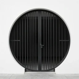 circular gate in a white wall that leads into darkness. minimalist architecture. fantasy. elegant. detailed. smooth. sharp focus. trending on arstation. artist greg rutkowski.