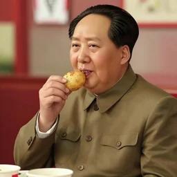 mao zedong eating in potato in kfc