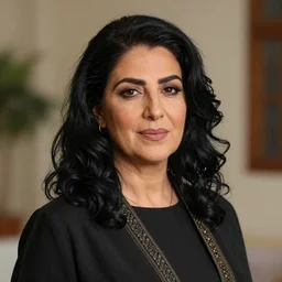 a beautiful melkite lady with tan skin and curvy black hair