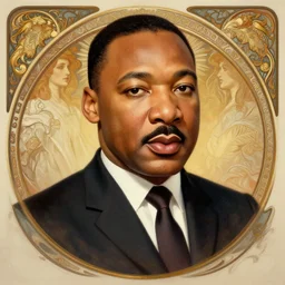 Martin Luther King Jr handsome, intricate, elegant, highly detailed, centered, digital painting, artstation, concept art, smooth, sharp focus, illustration, art by artgerm and donato giancola and alphonse mucha