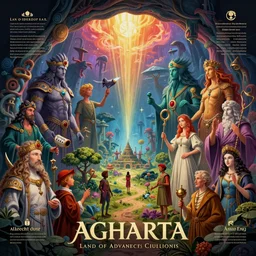 agharta, land of advanced races, hollow earth infographic with illustrations, vibrant colours, dynamic lighting, digital art, fantastically beautiful, illustration, aesthetically inspired by leonardo da vinci, trending on artstation, art by by albrecht durer, konstantinas ciurlionis, sir john tenniel, kilian eng, eugene delacroix, 8 k