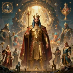 a majestic photograph of the king of agharta, land of advanced races, giant, hollow earth infographic, illustrations, dynamic lighting, digital art, fantastically beautiful, illustration, aesthetically inspired by leonardo da vinci, trending on artstation, art by hieronymus bosch, albrecht durer, johfra bosschart, ilya kuvshinov, 8 k, upscale