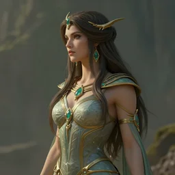 portrait of a female druid, warcraft, humanoid character, beautiful, focused, elegant, art nouveau, dnd, sinuous, fantasy, mystical, magical aesthetics, illustration, photorealistic, soft lighting, unreal engine, matte painting, 4 k,