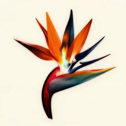 tattoo stencil stylized bird of paradise, bold strong lines very highly aesthetic