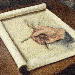 an scroll on a table, Matte painting , detailed painting, greg rutkowski