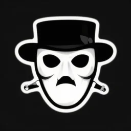 logo of a plague doctor mask, black and white