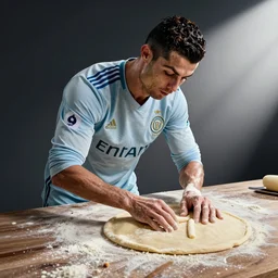 soccer player ronaldo 7 made of bread dough
