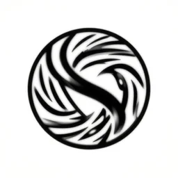 stencil, black and white, vector, line art work, abstract logo