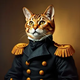 high - quality neoclassical portrait of a cat dressed as napoleon bonaparte, very detailed, 1 8 6 0, oil on canvas.