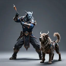 a night elf hunter casting magic arrows with ravager pet lord dramatic lighting cinematic establishing shot extremely high detail foto realistic cinematic lighting post processed
