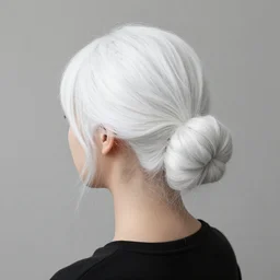 a girl with white hair in a hairbun, by paulinaklime