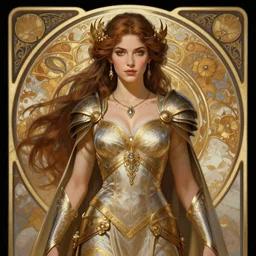 Yvonne Strahovski as a beautiful warrior woman, fantasy, intricate, elegant, highly detailed, centered, digital painting, artstation, concept art, smooth, sharp focus, illustration, art by artgerm and donato giancola and alphonse mucha
