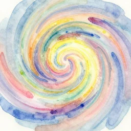 a watercolor of a colorful vortex